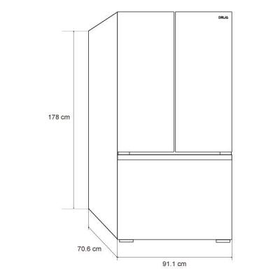 DRIJA REFRIGERADOR FRENCH DOOR DE 20CUFT INVERTER DISEÃ‘O ACERO BLACK