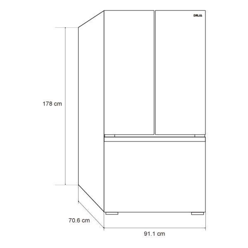 DRIJA REFRIGERADOR FRENCH DOOR DE 20CUFT INVERTER DISEÃ‘O ACERO BLACK