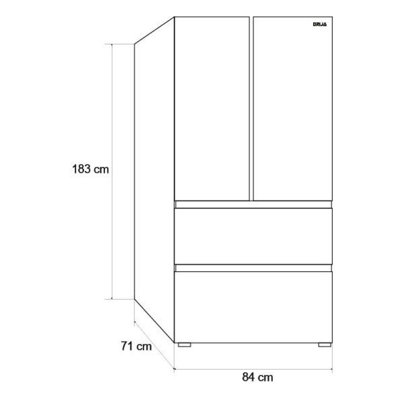 DRIJA REFRIGERADOR FRENCH DOOR DE 4 PUERTAS 18CUFT INVERTER DISEÃ‘O ESPEJO AZUL