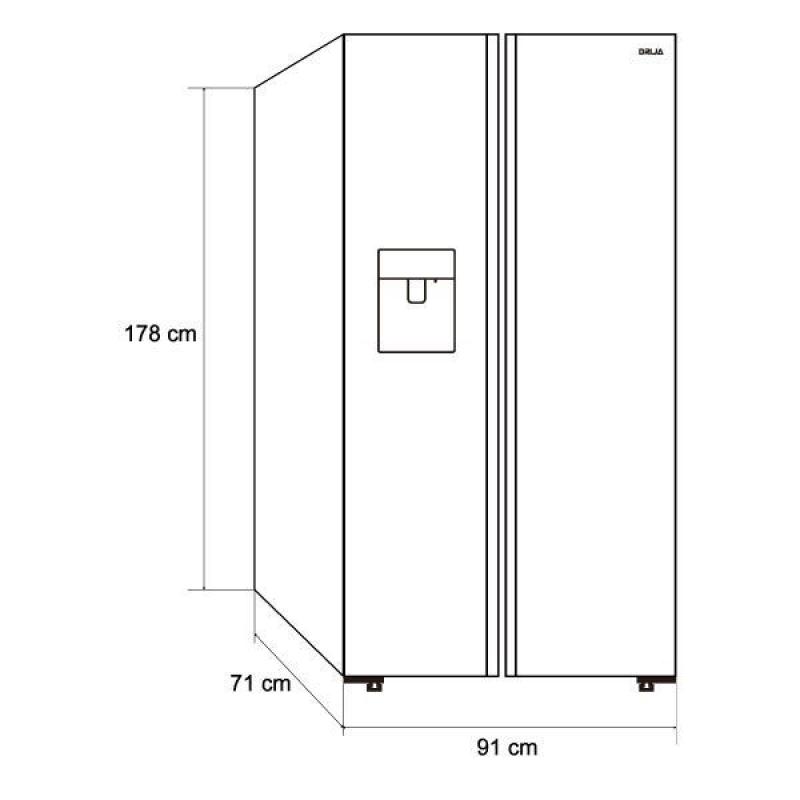 DRIJA REFRIGERADOR SIDE BY SIDE DE 20CUFT INVERTER DISEÃ‘O ESPEJO AZUL