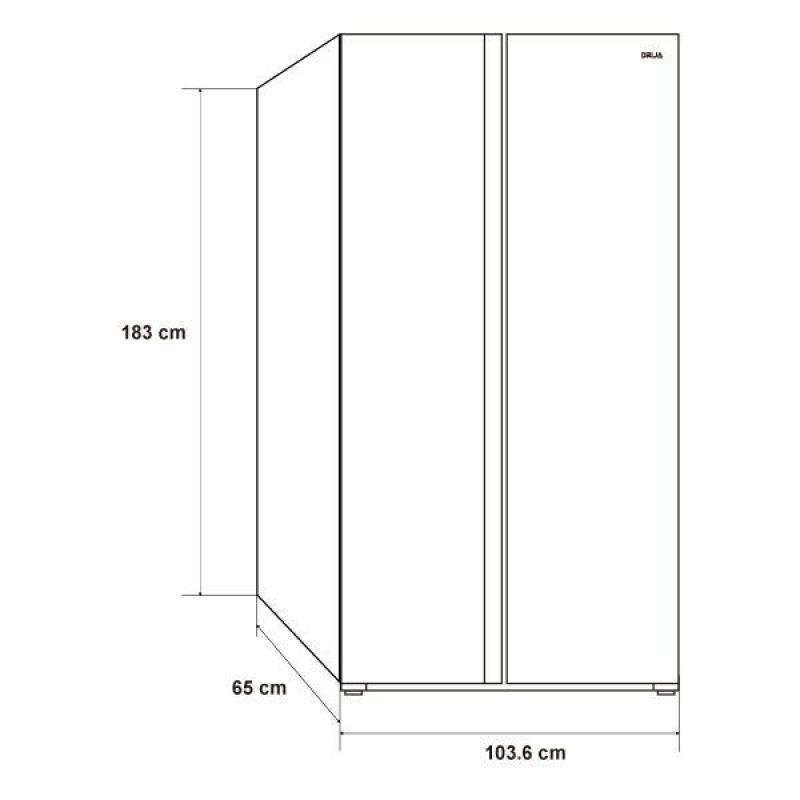 DRIJA REFRIGERADOR SIDE BY SIDE DE 23CUFT INVERTER DISEÃ‘O VIDRIO BLANCO