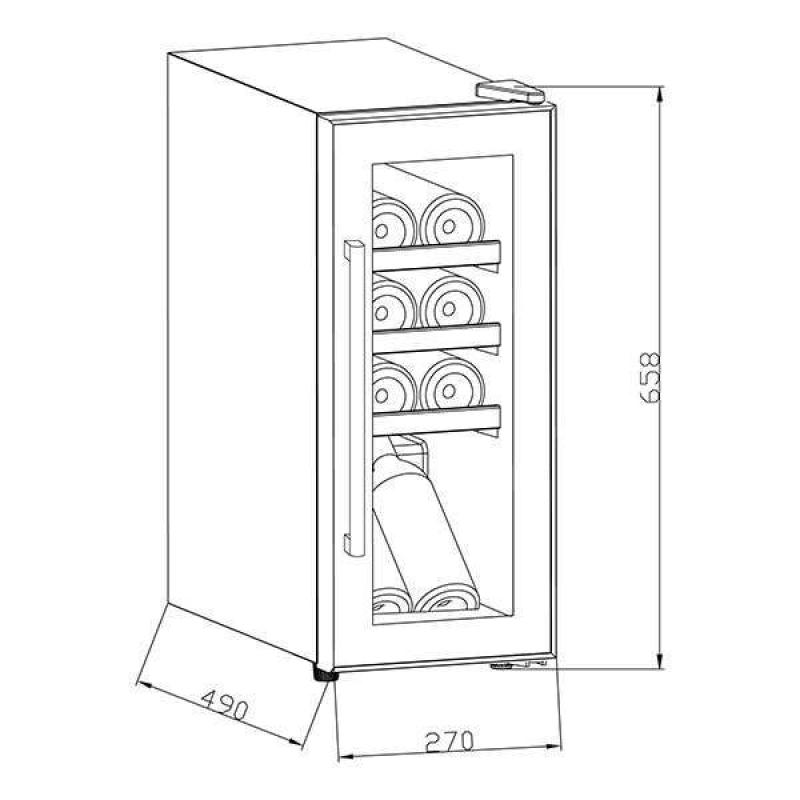 DRIJA VINERA EMPOTRABLE PARA 8 BOTELLAS COLOR NEGRO TEMPRANILLO