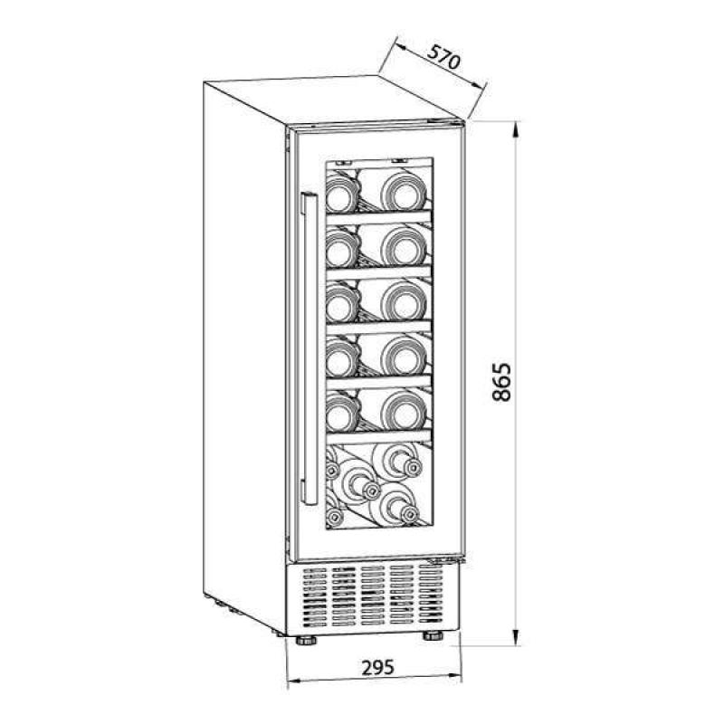 DRIJA VINERA DE COMPRESOR PARA 20 BOTELLAS COLOR NEGRO SYRAH