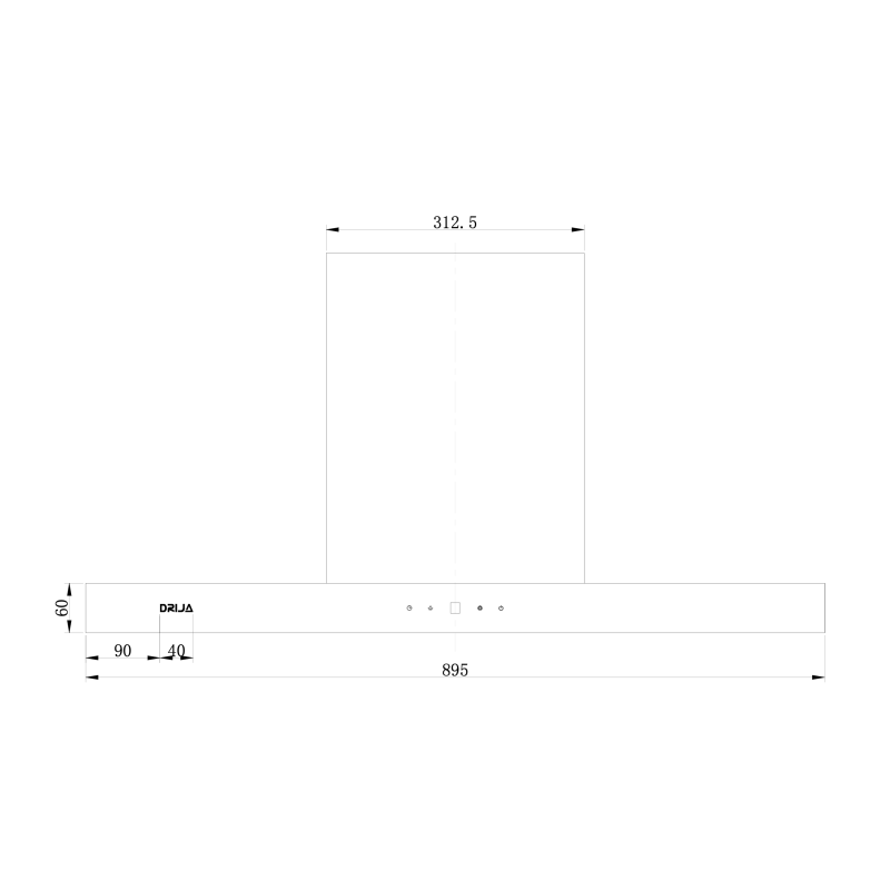 DRIJA EXTRACTOR DE GRASA DE PARED DE 90CM COLOR NEGRO