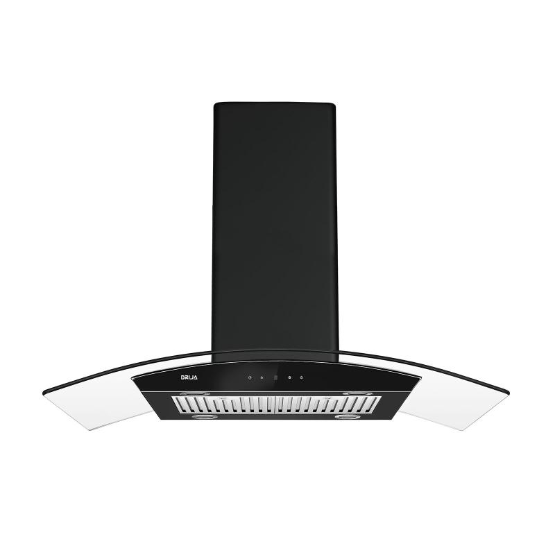 Drija Extractor de grasa negro tipo isla prisma touch 90