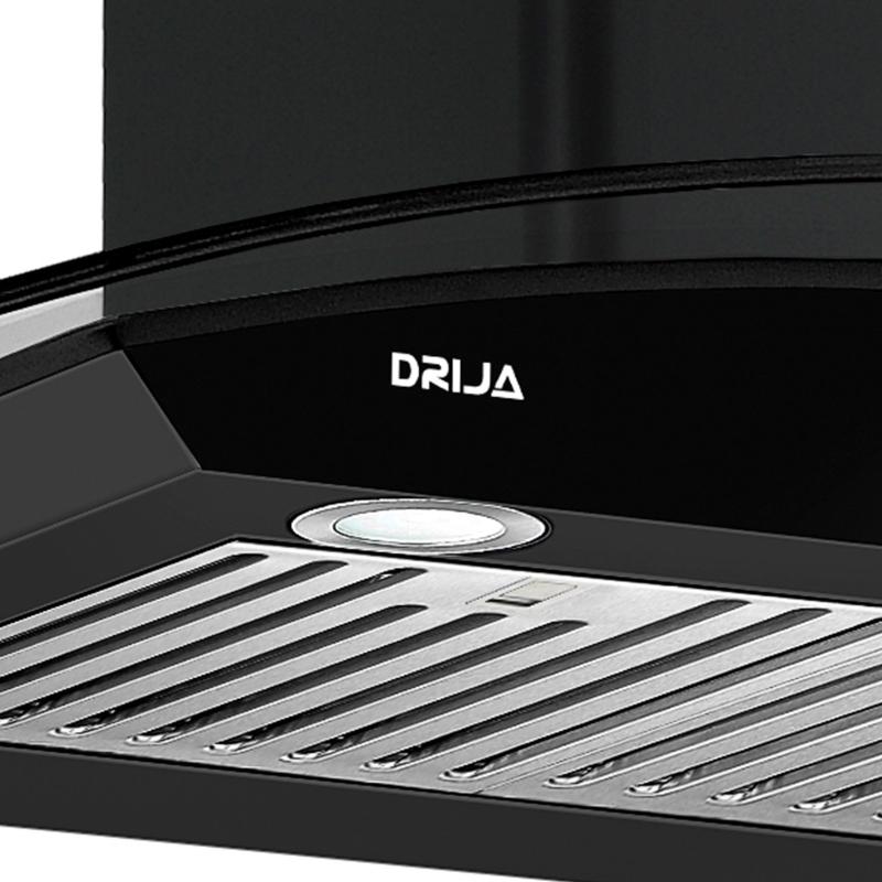 Drija Extractor de grasa negro tipo isla prisma touch 90