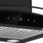 Drija Extractor de grasa negro tipo isla prisma touch 90