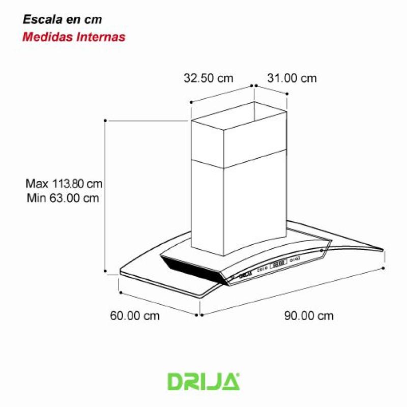 DRIJA EXTRACTOR DE GRASA TIPO ISLA PRISMA TOUCH 90