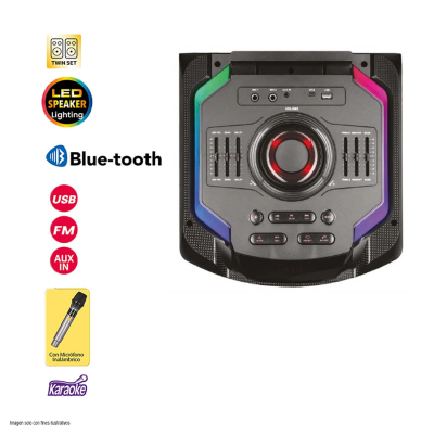 Sankey Bocinas doble led potencia 200w rms bluetooth karaoke