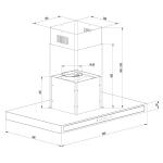 Drija Extractor de grasa tipo isla 90cm color negro quadrato 90