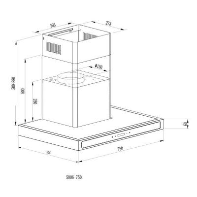DRIJA EXTRACTOR DE GRASA DE 75CM QUADRATO 76