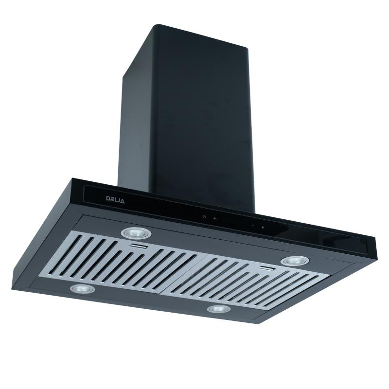 Drija Extractor de grasa tipo isla 75cm color negro quadrato 76