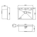DRIJA FREGADOR EMPOTRABLE ACERO 61CM RAGUSA