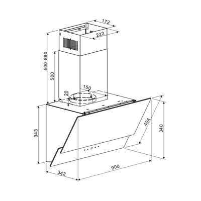 DRIJA EXTRACTOR DE GRASA DE PARED DE 90CM COLOR NEGRO
