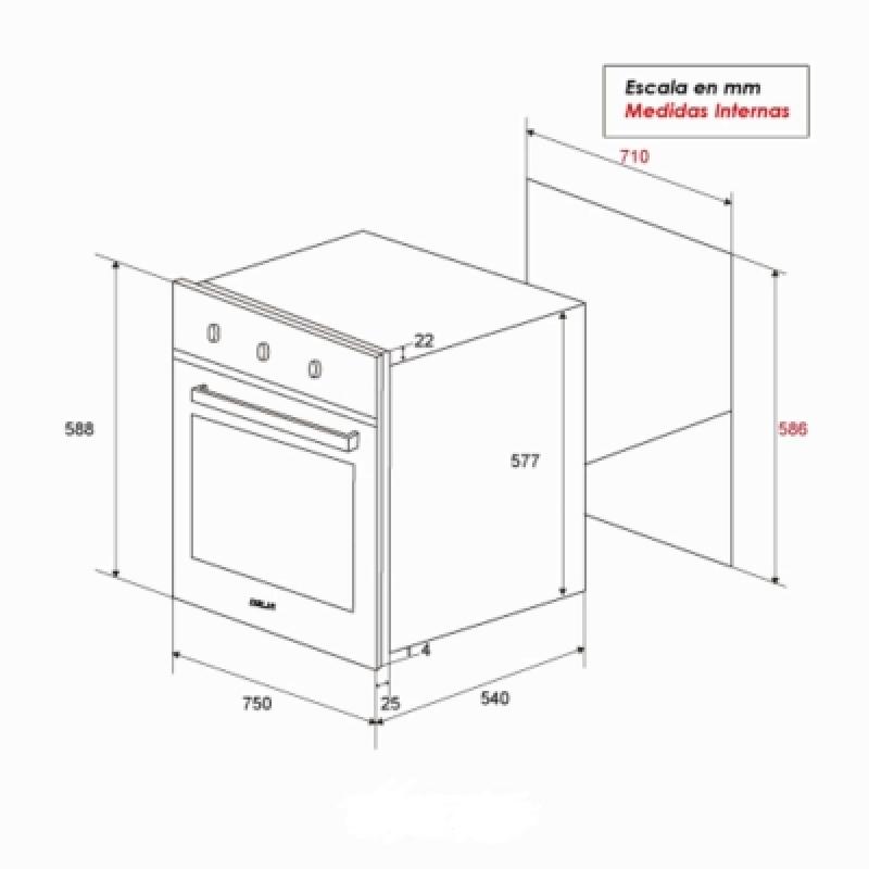 DRIJA HORNO EMPOTRABLE A GAS ROMA 76