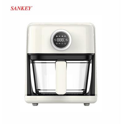 SANKEY FREIDORA DE AIRE DE 3L CON JARRA DE VIDRIO COLOR BLANCA