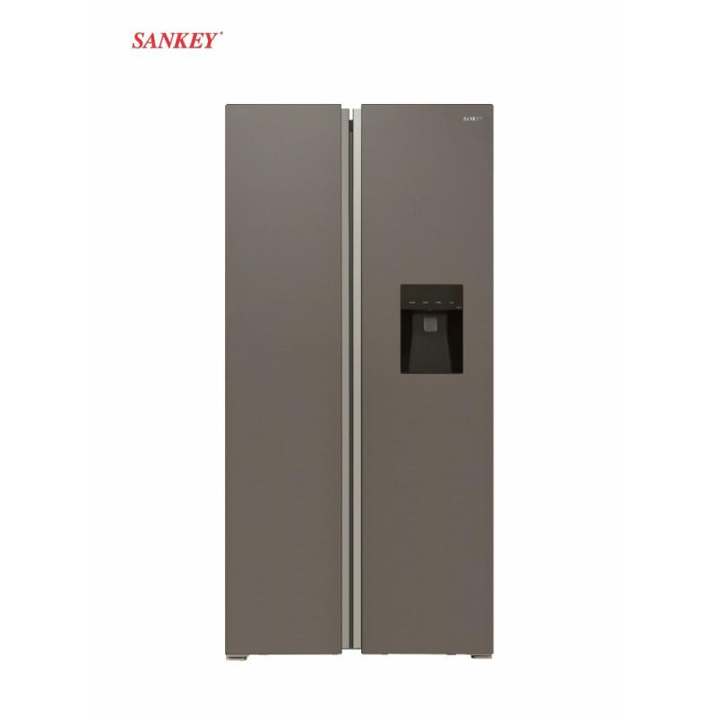 Sankey Refrigerador side by side de 15.4cuft diseño puerta de vidrio con funcion inverter rf16in91