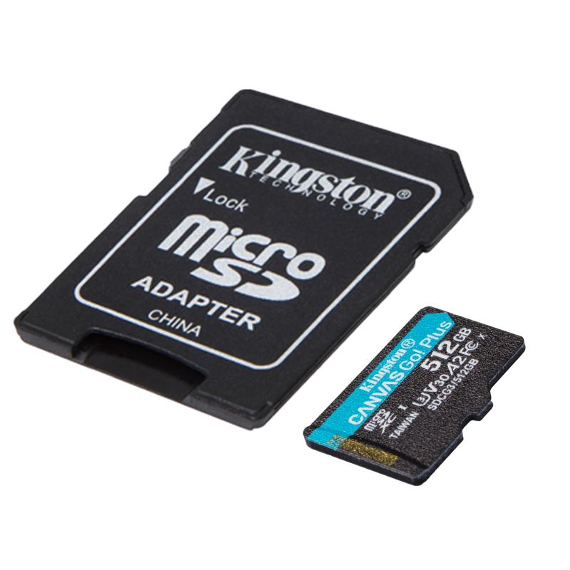 KINGSTON MEMORIA MICROSD DE 512GB CANVAS GO PLUS CON ADAPTADOR SD