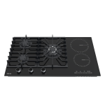 DRIJA ESTUFA EMPOTRABLE DUAL (GAS Y ELECTRICA) DE 5 QUEMADORES MESA DE VITROCERAMICA NEGRA SICILIA