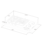 DRIJA ESTUFA EMPOTRABLE DUAL (GAS Y ELECTRICA) DE 5 QUEMADORES MESA DE VITROCERAMICA NEGRA SICILIA