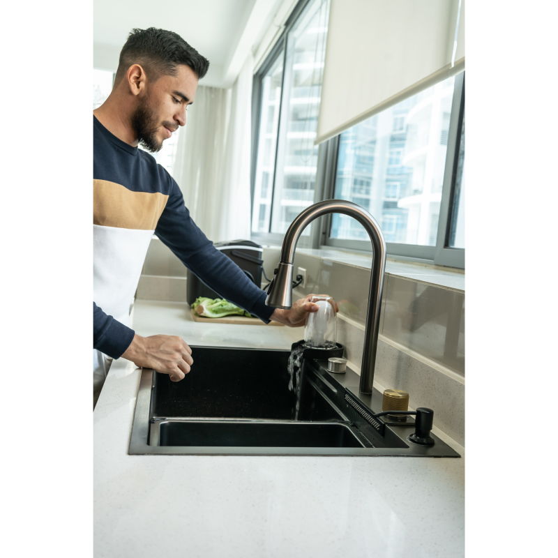 DRIJA FREGADOR EMPOTRABLE DOBLE FUNCION AGUA FRIA Y CALIENTE 75CM SIENA