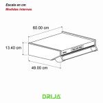 DRIJA EXTRACTOR DE GRASA 3 VELOCIDADES TACTIL 60CM SLIM TOUCH