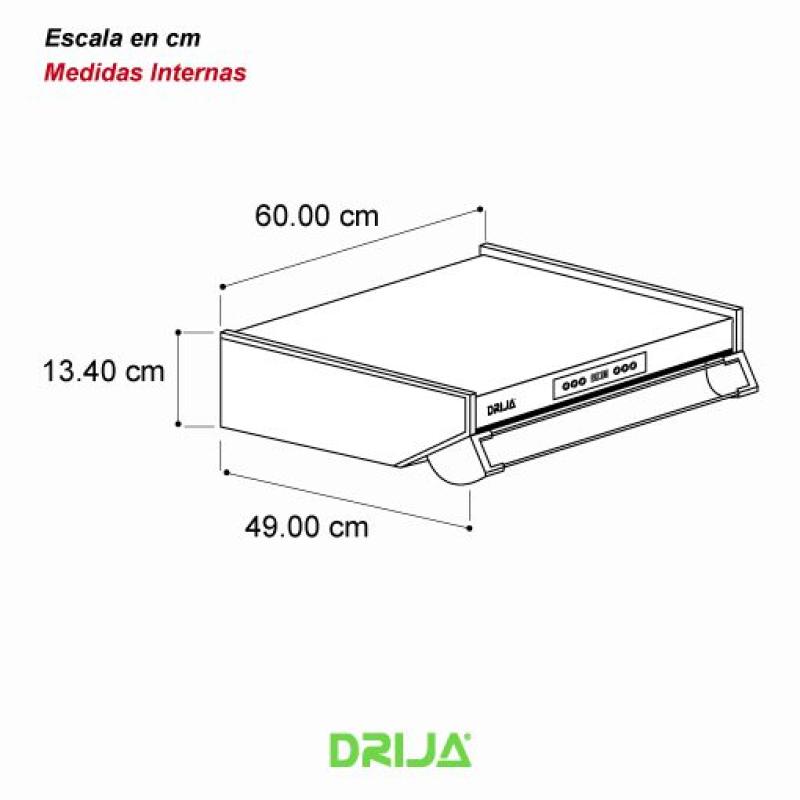 DRIJA EXTRACTOR DE GRASA DE 60CM SLIM TOUCH COLOR NEGRO