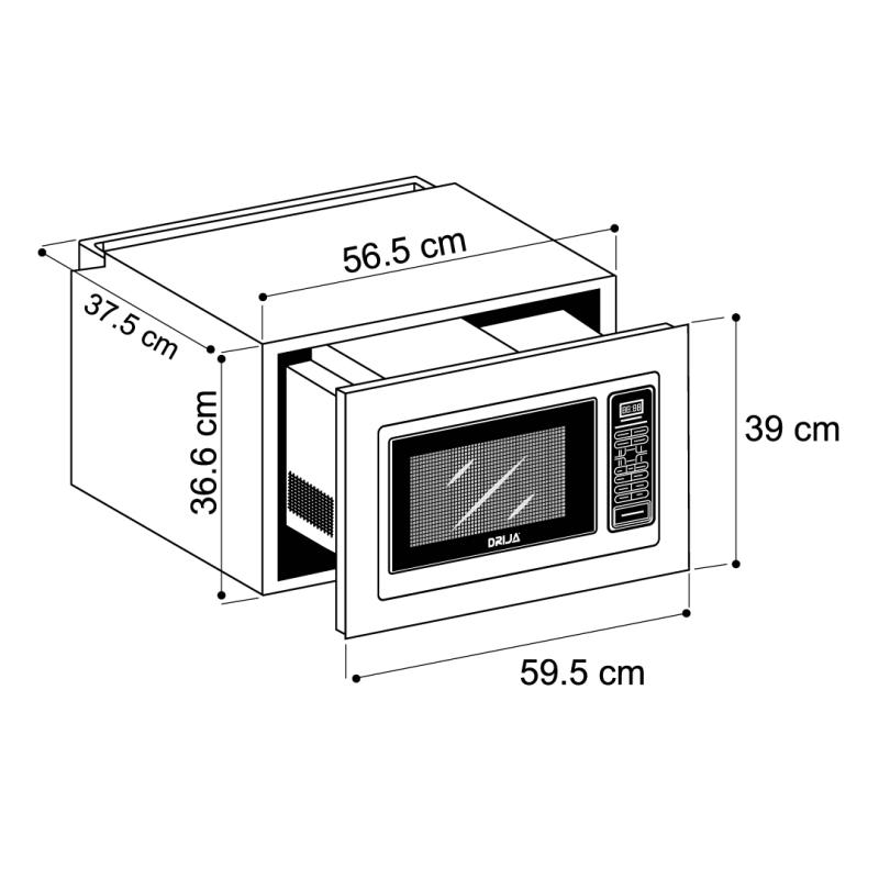 DRIJA HORNO EMPOTRABLE CON COCCION GRILL DE 25L SORRENTO 25L