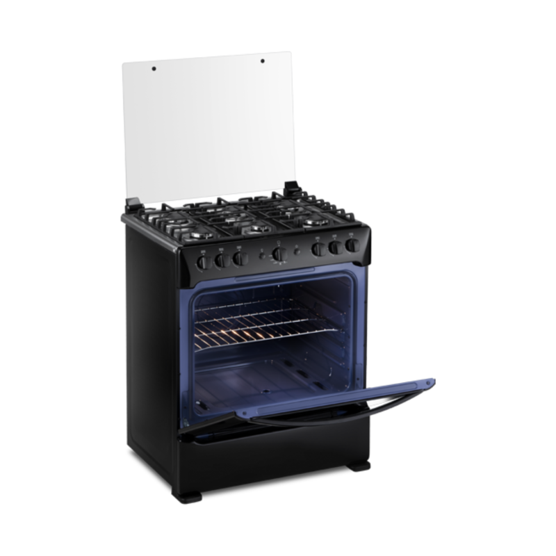 INDURAMA ESTUFA A GAS DE 30" 6 QUEMADORES COLOR NEGRO LÃNEA ZAFIRO