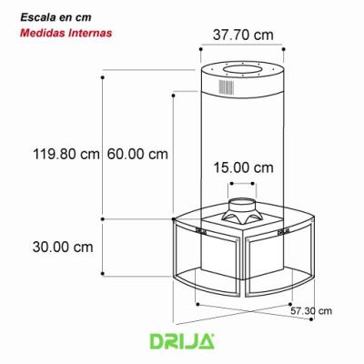 DRIJA EXTRACTOR DE GRASA TIPO ISLA DE 59CM COLOR ACERO SQUARE ISLA