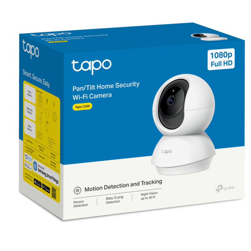 Tp-link Cámara de vigilancia inalámbrica wi-fi 1080p visión 360° visión nocturna con detección ia c200