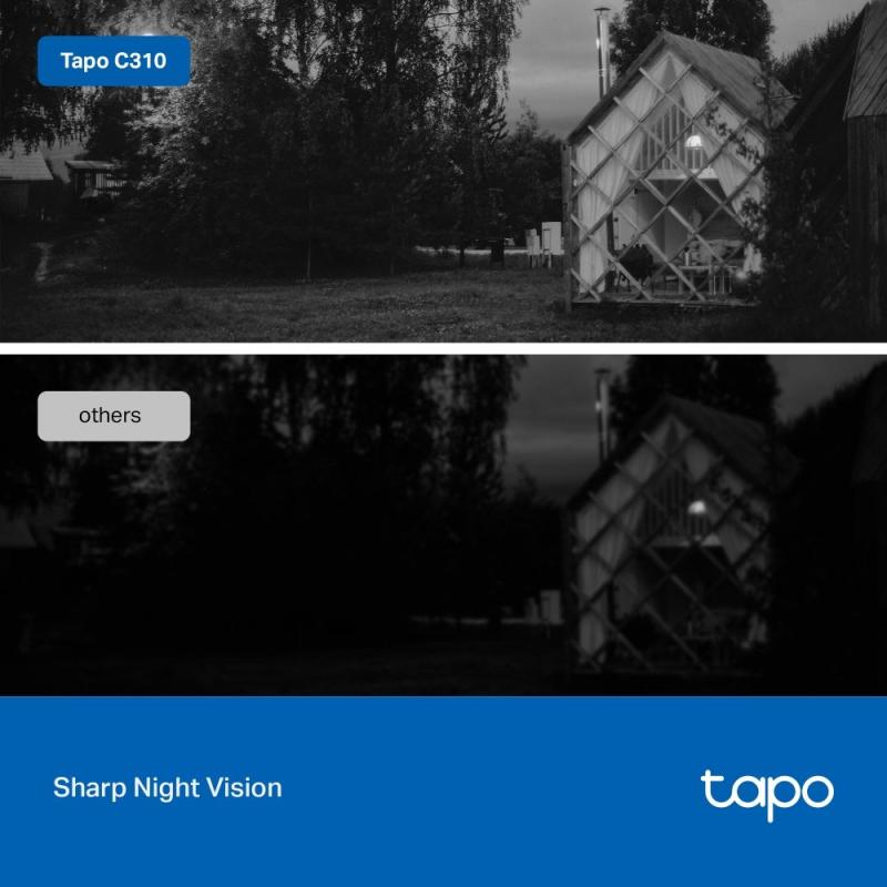 Tp-link Cámara de vigilancia para exteriores con visión nocturna y detección ia c310