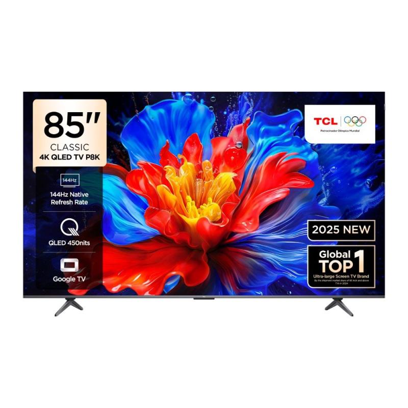 TCL SMART TV DE 85" QLED 4K 144HZ GOOGLE TV P8K