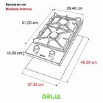 DRIJA ESTUFA EMPOTRABLE DE 2 QUEMADORES A GAS TOSCANA 30