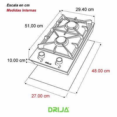 DRIJA ESTUFA EMPOTRABLE DE 2 QUEMADORES A GAS TOSCANA 30