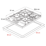 DRIJA ESTUFA EMPOTRABLE A GAS DE 58.4CM VITROCERAMICA TOSCANA