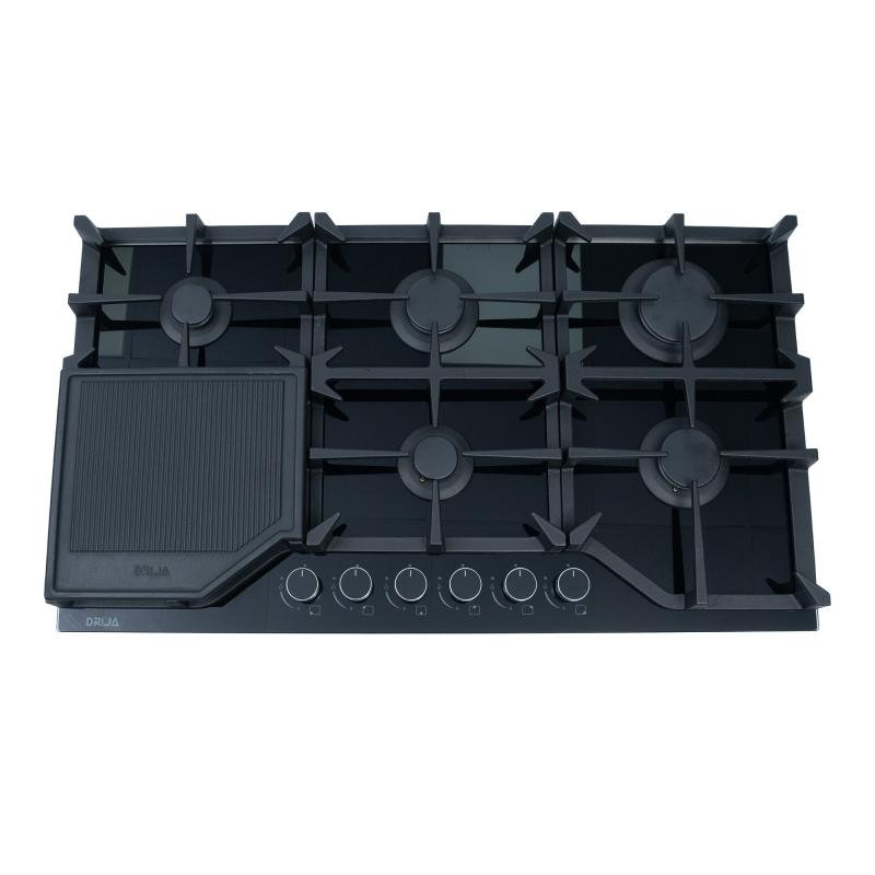 DRIJA ESTUFA A GAS 91CM VITRO CERAMICA DE 6 QUEMADORES TOSCANA 91