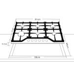 DRIJA ESTUFA A GAS 91CM VITRO CERAMICA DE 6 QUEMADORES TOSCANA 91