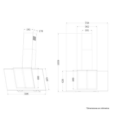DRIJA EXTRACTOR DE GRASA TIPO CAMPANA DE 59.8CM TRIANGOLO