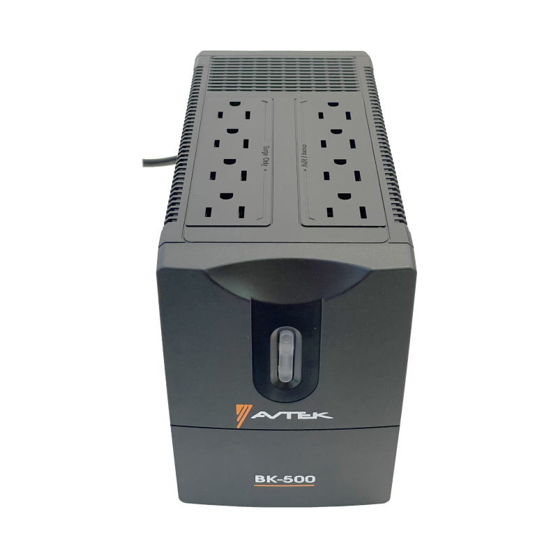 AVTEK UNIDAD UPS 500VA CON REGULADOR DE VOLTAJE 8 TOMAS BK-500