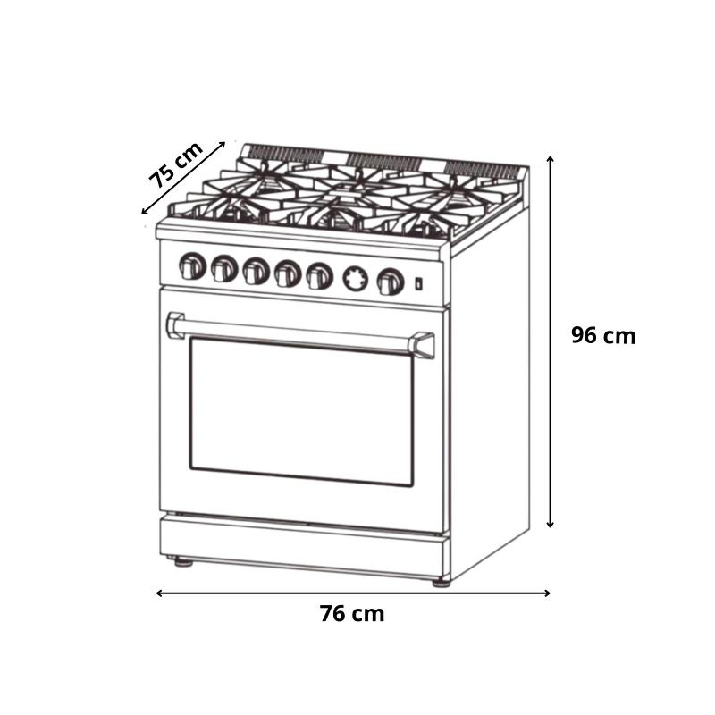 Drija Estufa a gas de 30" con horno de convección