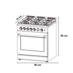 Drija Estufa a gas de 36" con horno de convección