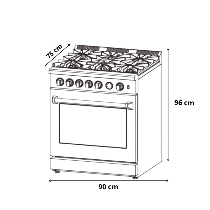 Drija Estufa a gas de 36" con horno de convección