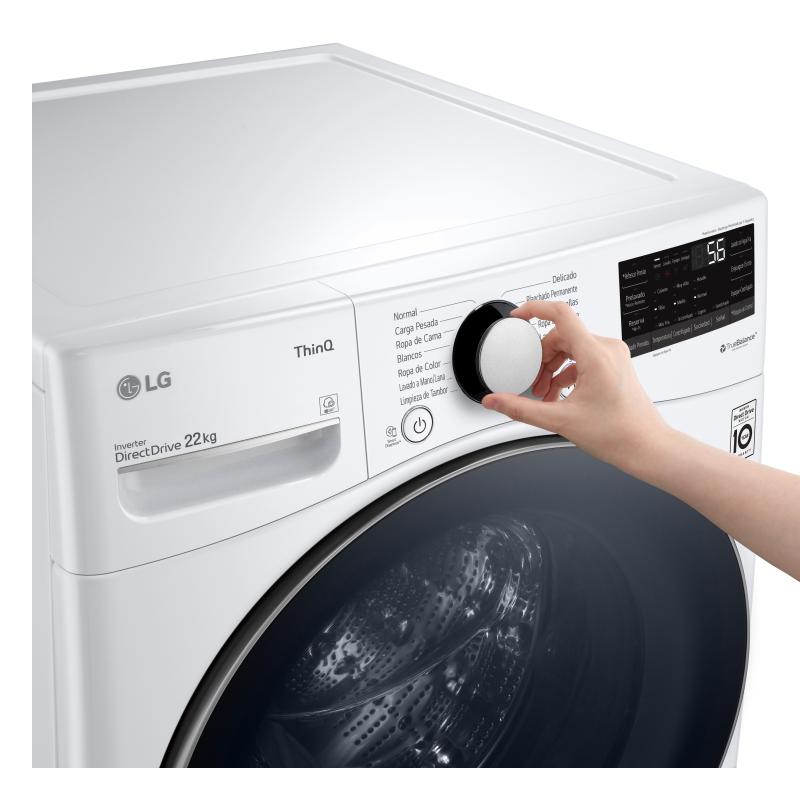 Lg Lavadora carga frontal de 22kg color blanco wm22wv26