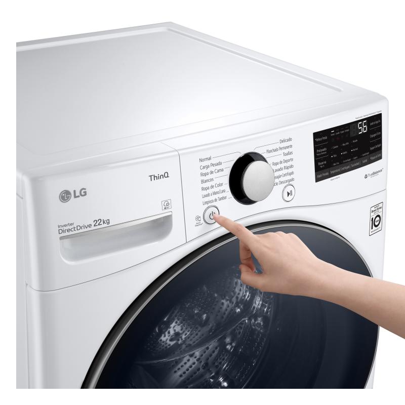 Lg Lavadora carga frontal de 22kg color blanco wm22wv26