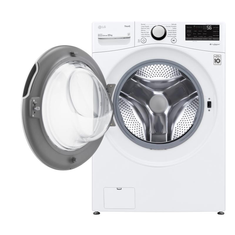 Lg Lavadora carga frontal de 22kg color blanco wm22wv26