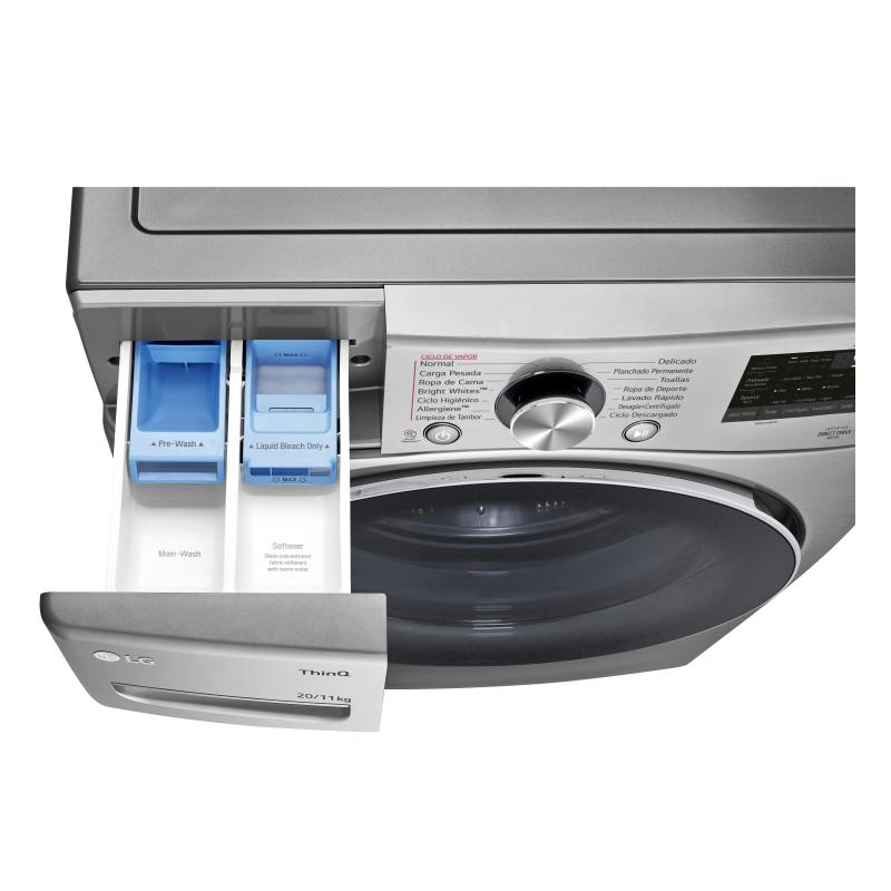 Lg Lavadora(20kg) y secadora(11kg) 2 en 1 carga frontal inverter ai dd con conectividad lg thinq color s