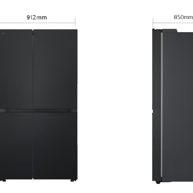 Lg Refrigeradora side by side 27p³ smart inverter negro matte