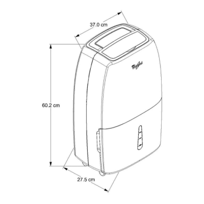 WHIRLPOOL DESHUMIDIFICADOR DE 20L COLOR BLANCO