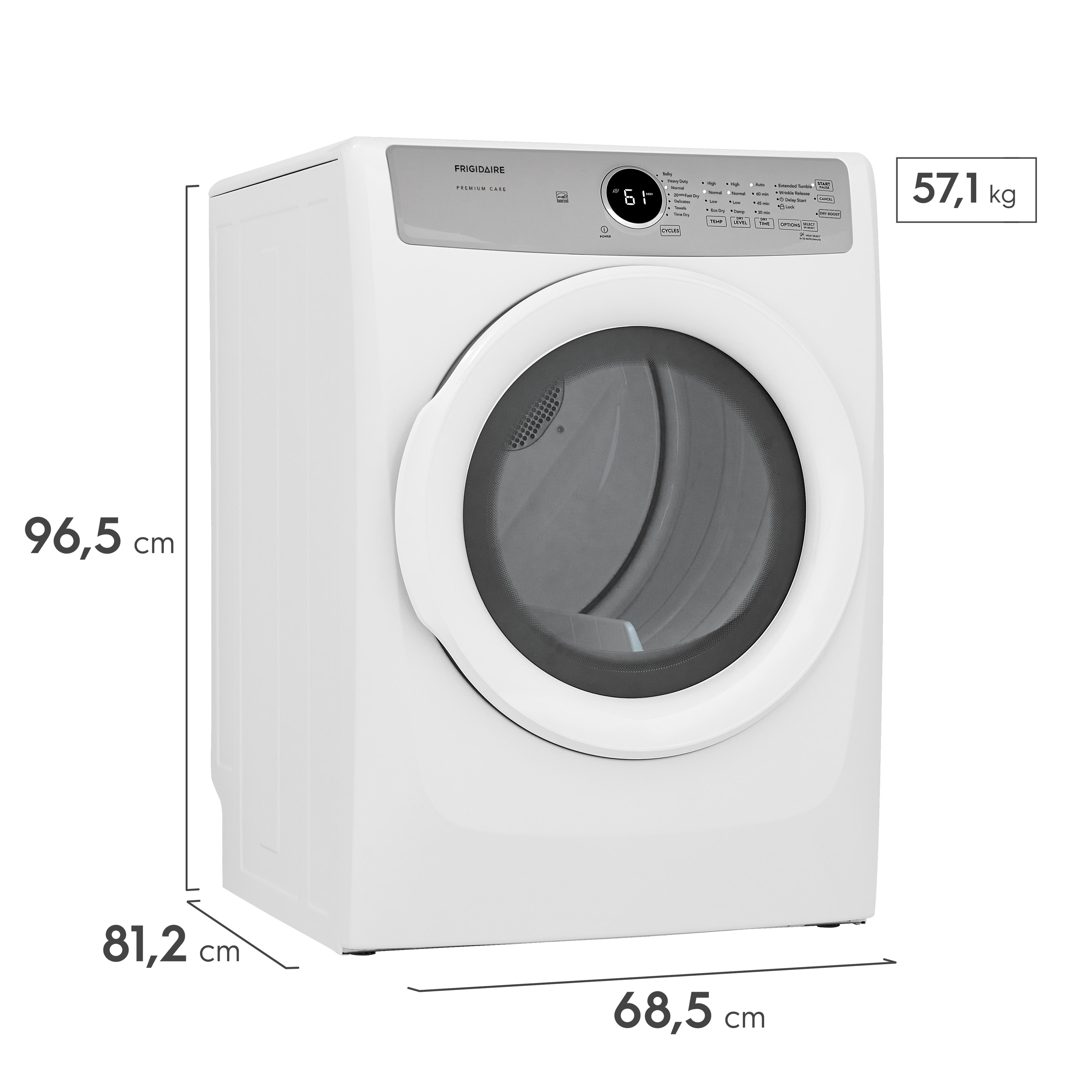 Frigidaire Secadora de 21kg a gas color blanco fdgx22e4